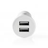 USB výkonný nabíjecí autoadaptér, USB nabíjecí 2x2400mA, DC 12/24V, bílý   CCHAU480AWT