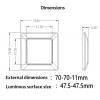 LED podhledové světlo do karavanu 12 V / 4 W, hranaté 70 × 70 mm, bílá/chrom