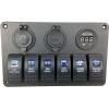 Ovládací panel PN-L6S3, 6 vypínačů, USB, V-metr, 12/24 V