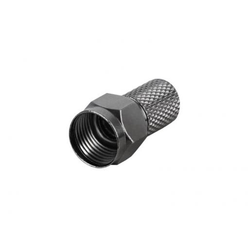 Konektor F HQ 7.0mm gum. kroužek, černý