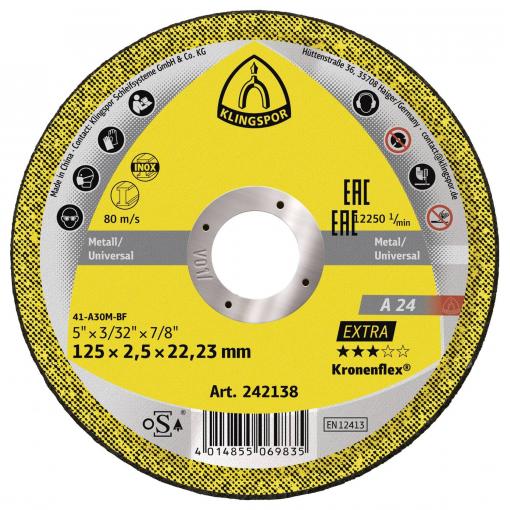Klingspor A 24 Extra 242138 řezný kotouč rovný 125 mm 25 ks kov