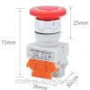 Bezpečnostní tlačítko Y090-11ZS, 250 V / 6 A, otočné uvolnění