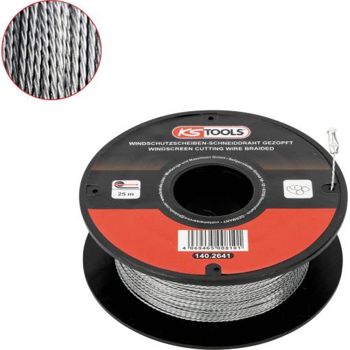 Řezací drát na kotouče, opezený, 25 m. KS Tools 140.2641