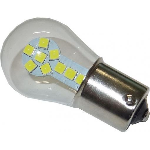 LED žárovka Ba15S 12 V, 18× SMD3030, 3 W, bílá
