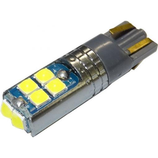 LED žárovka T10 12-24V bílá, 10× SMD3030, 2,1 W