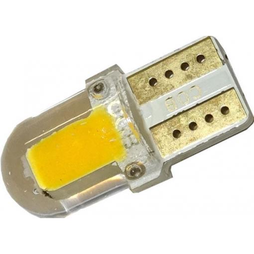 LED žárovka T10 12 V, žlutá, COB, 0,4 W