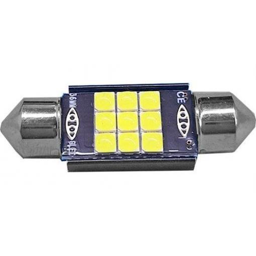 LED žárovka SV8,5-8 sufit, 12 V, 9× LED3030, bílá, 36 mm