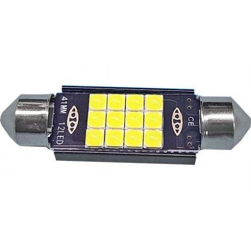 LED žárovka SV8,5-8 sufit, 12 V DC, 12× LED3030, bílá, 41 mm