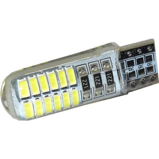 LED žárovka T10 12 V, 24× SMD3014, bílá