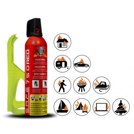 Hasicí sprej SAFE 750 RED 750ml pěnový + držák 75F
