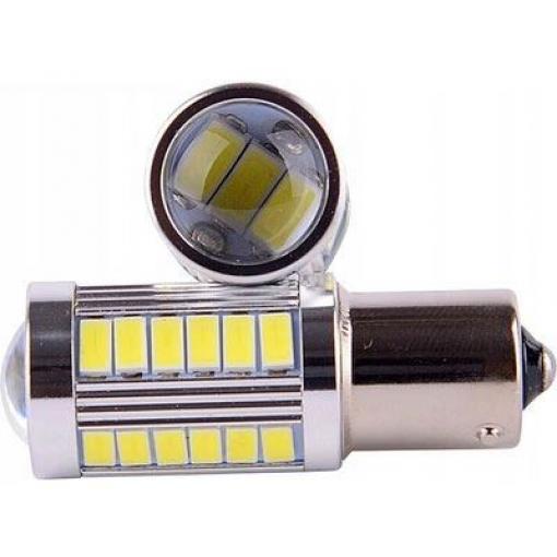 LED žárovka Ba15S 12 V, 33× SMD5730, bílá 6000 K