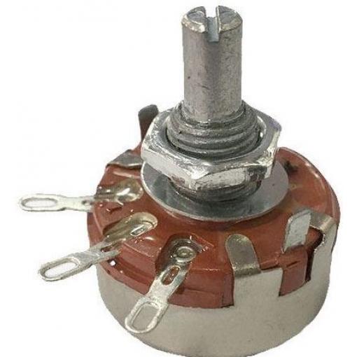 Potenciometr otočný uhlíkový WTH118-1A, 1 kΩ, 2 W, hřídel 6 mm