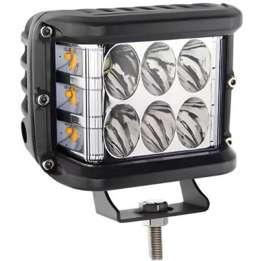 Pracovní světlo LED h_t786f, 10–30 V DC, 100 mm, s oranžovým stroboskopem