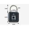 Visací zámek na otisk prstu s Bluetooth | Zoneway D11-BT