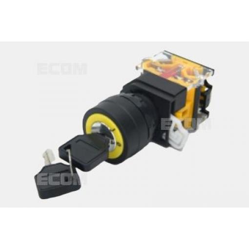 Otočný spínač DT16A-K2L11/BL, dvoupolohový, zamykatelný
