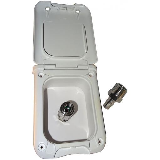 Externí dvířka se sprchovou přípojkou, 1/2", bílá