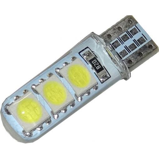 LED žárovka T10 12 V, 6× SMD5050, bílá