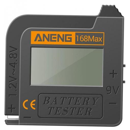 Tester baterií Aneng 168Max, 1,2–4,8 V a 9 V