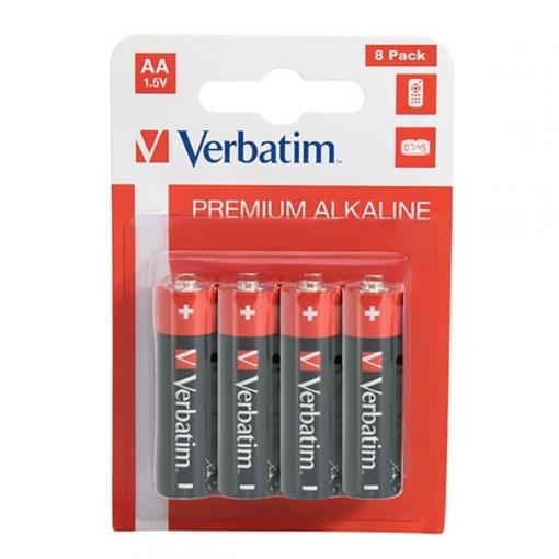 Baterie Verbatim AA (LR6) alkalická 1,5 V, balení 8 ks