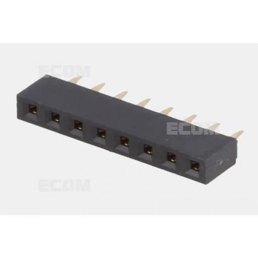 Dutinková lišta 5,5 mm, 1řadá × 8 kontaktů, rovné vývody, Au