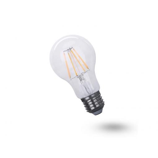 Žárovka LED E27 8W A60 bílá teplá filamentová GETI
