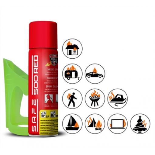 Hasicí sprej SAFE 500 RED 500ml pěnový + držák 50F