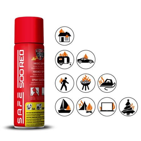 Hasicí sprej SAFE 500 RED 500ml pěnový