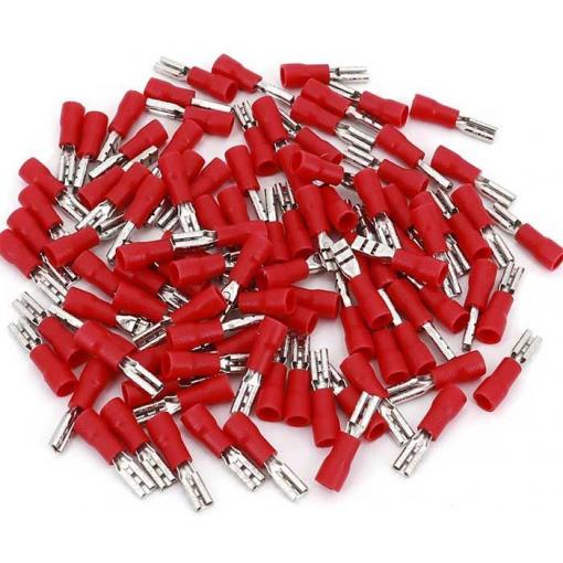 Faston-zdířka 2,8 mm, červená, pro kabel 0,5–1,5 mm²