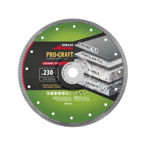 Kotouč řezný diamantový 230mm PROCRAFT DM230 Ceramic PRO