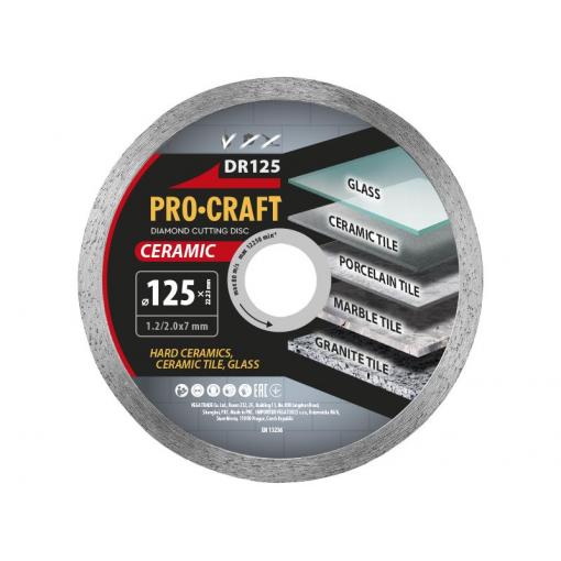 Kotouč řezný diamantový 125mm PROCRAFT DR125 Ceramic