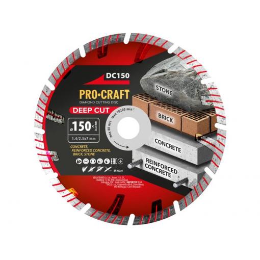 Kotouč řezný diamantový 150mm PROCRAFT DC150 Deep Cut