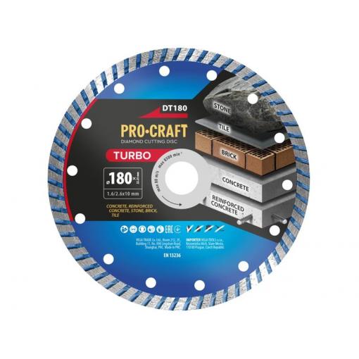 Kotouč řezný diamantový 180mm PROCRAFT DT180 Turbo