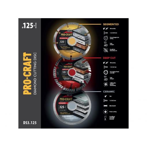 Sada diamantových kotoučů PROCRAFT DS3.125 3ks