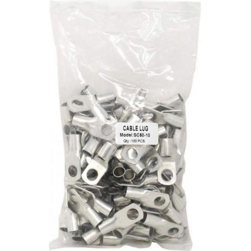 Kabelové oko 10,5 mm, 50 mm², poniklovaná měď, balení 100 ks