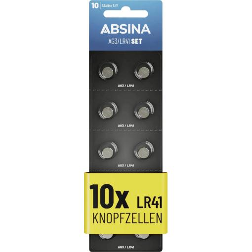 Absina knoflíkový článek AG 3 1.5 V 10 ks alkalicko-manganová
