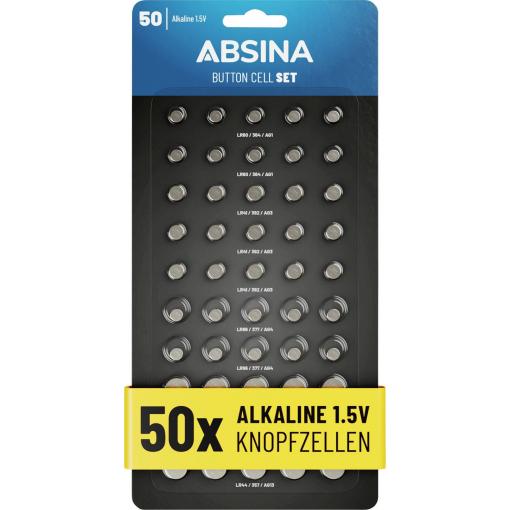 Absina sada knoflíkových baterií 1 ks alkalicko-manganová