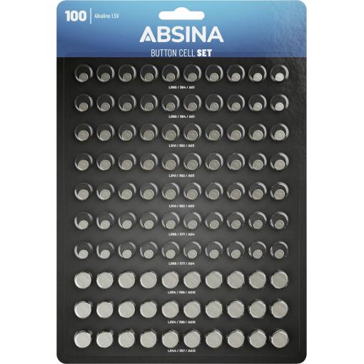 Absina sada knoflíkových baterií 1 ks alkalicko-manganová