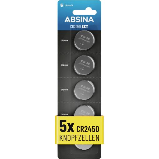 Absina knoflíkový článek CR 2450 3 V 5 ks lithiová