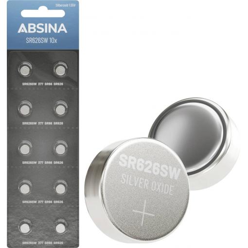 Absina knoflíkový článek 377 1.55 V 10 ks oxid stříbra