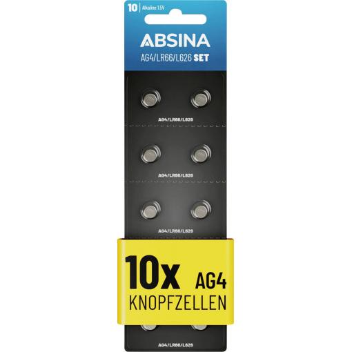 Absina knoflíkový článek AG 4 1.5 V 10 ks alkalicko-manganová