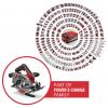 Einhell TE-CS 18/165-2 Li - Solo aku ruční kotoučová pila, max. řez 57 mm, bez akumulátoru, bez nabíječky, vč. paralelního dorazu, 18 V, 4331230