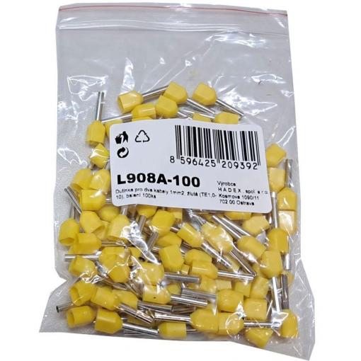 Kabelová dutinka TE1.0-10, 1 mm², žlutá, 100 ks