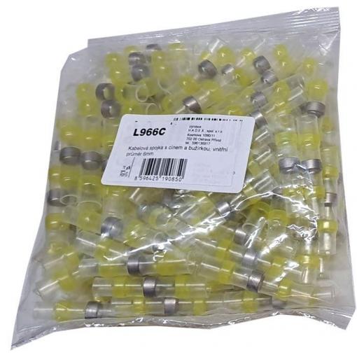 Kabelová spojka s cínem a bužírkou 6 mm, 4–6 mm², balení 100 ks