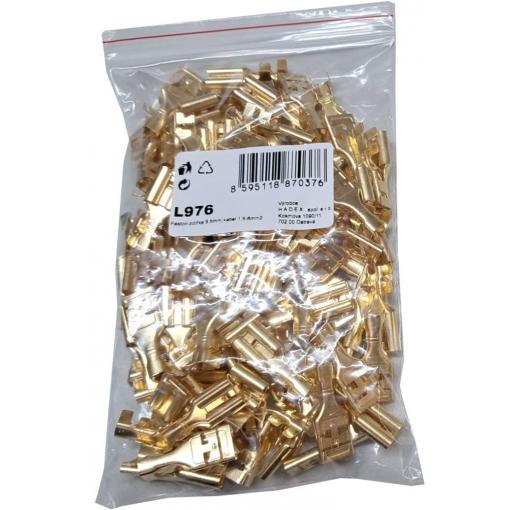 Faston-zdířka 9,5 mm, kabel 1,5–6 mm², 11 × 27 mm, balení 100 ks