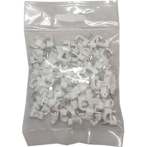 Kabelová příchytka plochá 8 × 5 mm, bílá, 100 ks