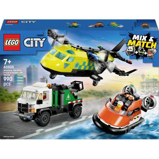60505 LEGO® CITY Kombinovaná sada s letadlem, údržbovým vozidlem a vznášedlem (60505)