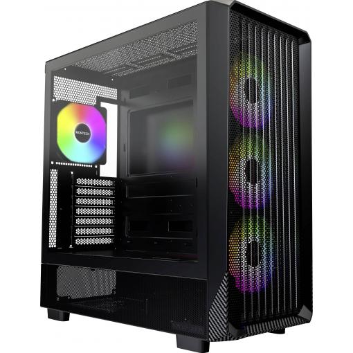 MONTECH X5 midi tower PC skříň, herní pouzdro, pouzdro černá