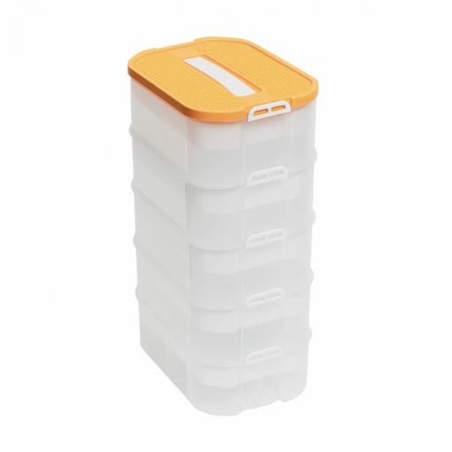 Úložný box 5 pater, teleskopický, oranžový, 750 ml