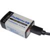 Nabíjecí baterie Li-ion 9V 420mAh 6F22, Doblepow, napájení USB-C