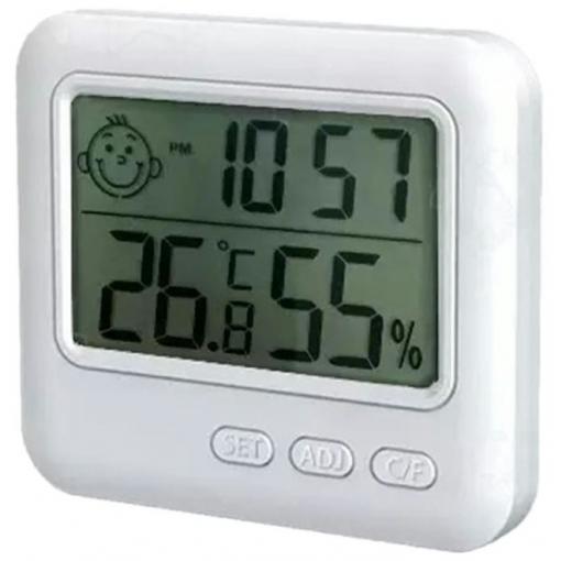 Digitální teploměr s vlhkoměrem AG780, LCD displej, bílý